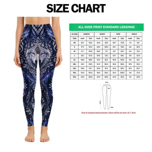Norse Wolf Totem Motifs for Nordic Getaways and Everyday Outdoor Adventure Style Leggings