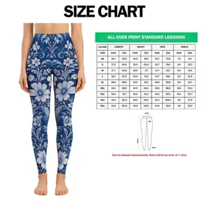 Blue Denim and White Lace Florals for Coastal Summer Outings and Relaxed Weekend Style Leggings