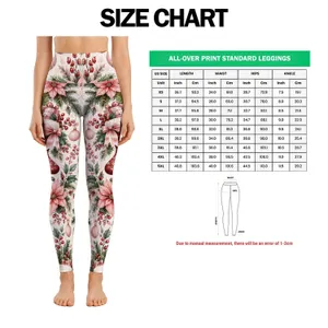 Blush Christmas Stockings, Pine and Poinsettias for Cozy Holiday Family Gatherings Leggings