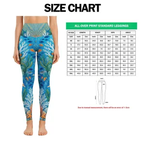Turquoise Coral Reef and Seahorse Coastal Escape for Ocean Lovers and Beach Days Leggings