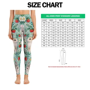 Whimsical Rabbits And Strawberries For Yoga, Pilates And Everyday Outings Leggings