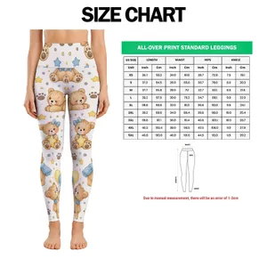 Cute Teddy Bear And Star Motifs For Yoga Pilates And Everyday Comfort Leggings