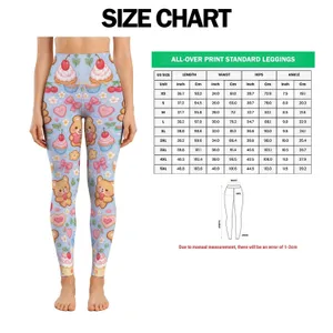 Cute Bear Cookies and Pastel Cakes for Yoga, Pilates, and Cozy Everyday Style Leggings