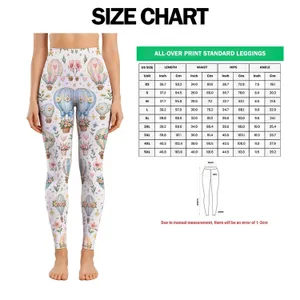 Pastel Balloon And Flower Motifs For Yoga, Pilates, Commuting And Weekend Errands Leggings