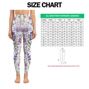 Lavender Daisy Blooms for Yoga, Pilates, and Everyday Wellness for Active Women Leggings