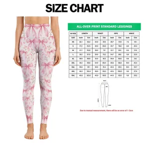 Delicate Pink Ribbon Bows for Balletcore Yoga, Pilates, and Everyday Errand Style Leggings