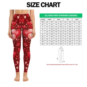 Ruby Red Hearts for Yoga, Pilates and Everyday Errands for Romantic Style Lovers Leggings