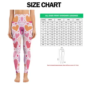 Colorful Heart Motifs for Yoga, Pilates, and Cheerful Everyday Activewear Style Leggings