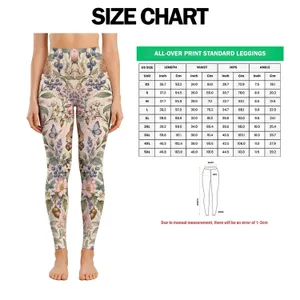 Squirrel And Wildflower Woodland Charm For Yoga, Pilates, And Everyday Wear Leggings