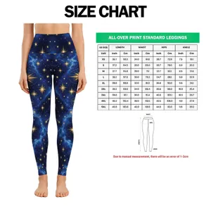 Golden Starry Sky Motifs for Yoga, Pilates, and Everyday Wear Leggings