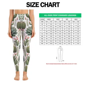 Cactus and Succulent Garden for Yoga, Pilates, Commuting and Everyday Wear Leggings