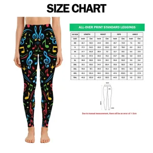 Colorful Music Notes for Concert Nights, Dance Practice, and Everyday Active Style for Women Leggings