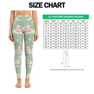 Mint Sheep And Crescent Moons For Cozy Nighttime Fitness And Whimsical Everyday Style Leggings