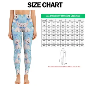Fluffy White Puppy Companions for Playful Everyday Style and Cheerful Dog Lover Gifts Leggings