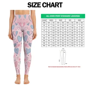 Blue And Blush Hearts For Valentine's Day Workouts And Everyday Romantic Style Leggings