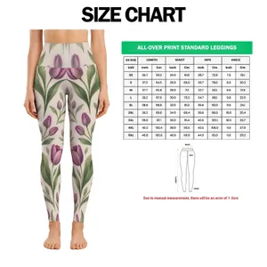 Purple Tulip Botanicals for Spring Walks, Yoga Sessions, and Everyday Wellness for Women Leggings