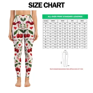 Cherry Hearts and Sweet Red Cherries for Playful Valentine's Day Fitness Style for Her Leggings