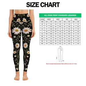 Ivory Daisy Blossoms for Yoga, Running, and Everyday Activewear for Women Leggings
