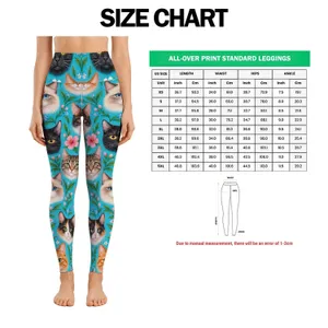 Colorful Cat Faces for Playful Yoga Sessions and Everyday Feline Lover Lifestyle Leggings