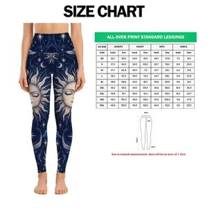 Celestial Sun And Moon Motifs For Yoga, Pilates And Outdoor Fitness, Women's Activewear Leggings