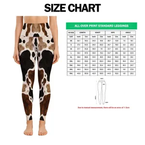 Brown Black And Ivory Cow Spots For Casual Country Style And Festive Everyday Looks Leggings