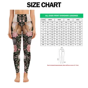 Whimsical Tabby Cats And Garden Roses For Yoga, Fitness And Everyday Wellness For Women Leggings