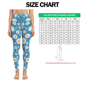 Blue Daisy Blooms for Sunny Outdoor Workouts and Cheerful Everyday Activewear Style Leggings