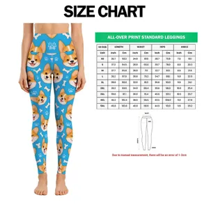 Cute Corgi Puppy Faces and Bones for Yoga, Pilates, and Everyday Wear Leggings