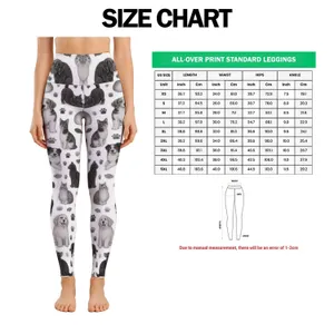 Black And White Cats And Dogs For Yoga, Pilates, And Everyday Active Pet Lover Style Leggings