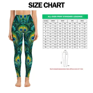 Teal Peacock Feathers for Yoga, Pilates, and Everyday Active Style Leggings
