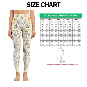 Ivory Ditsy Florals and Fresh Botanical Sprigs for Yoga, Pilates, and Everyday Errands Leggings