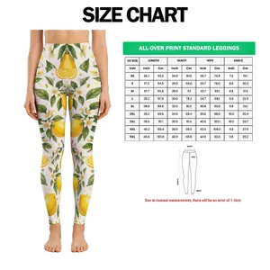 Golden Lemons and Pears for Sunny Yoga, Pilates, and Everyday Outings Leggings