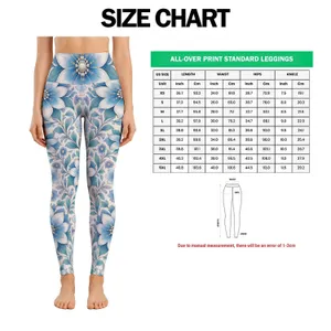 Turquoise Floral Medallions for Yoga, Pilates and Everyday City Style Leggings