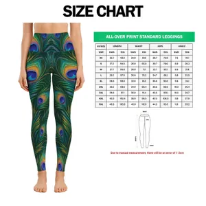 Emerald Peacock Feathers for Yoga, Pilates, and Everyday Chic Women Leggings