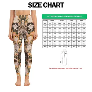 Cute Cat Faces in Warm Neutrals for Yoga, Pilates and Everyday Casual Weekend Style Leggings
