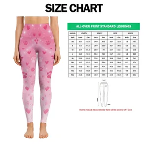 Soft Pink Paw Prints and Hearts for Yoga, Running, and Everyday Activewear Style Leggings