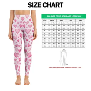 Sweet Pink Heart Motifs for Yoga, Pilates, Commuting and Everyday Outings for Women Leggings
