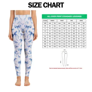 Delicate Blue Satin Bow Motifs for Yoga, Pilates and Everyday Chic Activewear Style Leggings