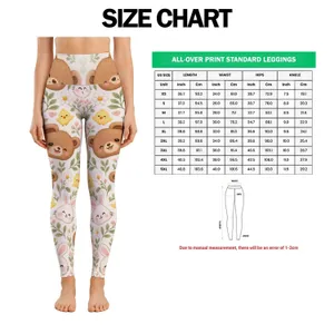 Cute Bear, Bunny And Chick Faces For Yoga, Pilates And Cozy Casual Days Leggings