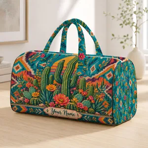Colorful Desert Cactus Flowers for Sunny Beach Trips, Weekend Getaways and Road Trips Quilted Weekend Bag