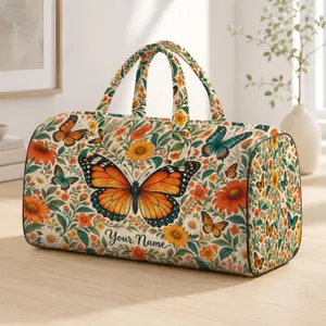 Butterflies and Wildflowers for Sunny Beach Days and Relaxed Weekend Getaway Travel Quilted Weekend Bag