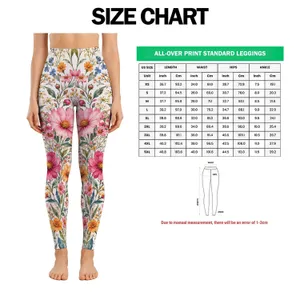Pink Meadow Blooms for Yoga, Pilates, and Everyday Garden-Inspired Style Leggings