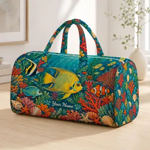 Tropical Coral Reef Fish And Starfish For Sunny Beach Days And Coastal Getaways Quilted Weekend Bag