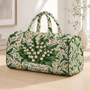 Lily of the Valley Botanical Blooms for Coastal Getaways and Garden-Loving Travelers Quilted Weekend Bag