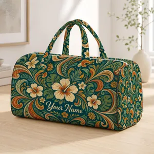 Bohemian Teal Swirls for Sunny Beach Days and Relaxed Weekend Getaways Quilted Weekend Bag