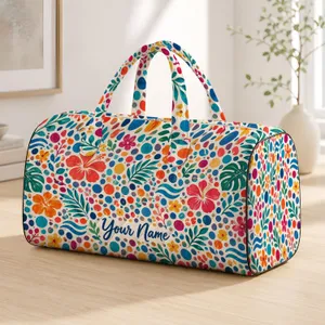 Colorful Bohemian Pebble Dots for Sunny Beach Days and Relaxed Weekend Getaways Quilted Weekend Bag