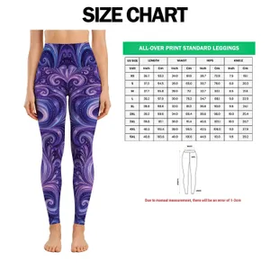 Purple Swirl Motif for Yoga, Pilates and Everyday Wellness Wear for Active Women Leggings
