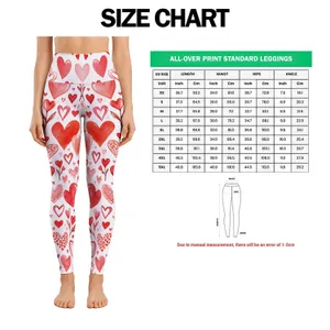 Coral Heart Motifs for Yoga, Pilates and Everyday Outings for Women Leggings