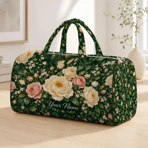 Emerald Garden Roses for Poolside Escapes and Relaxed Weekend Getaways for Her Travel Quilted Weekend Bag