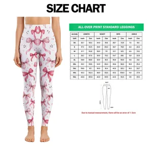 Pink Polka Dot Bows for Yoga, Pilates, and Everyday Studio-to-Street Style Leggings